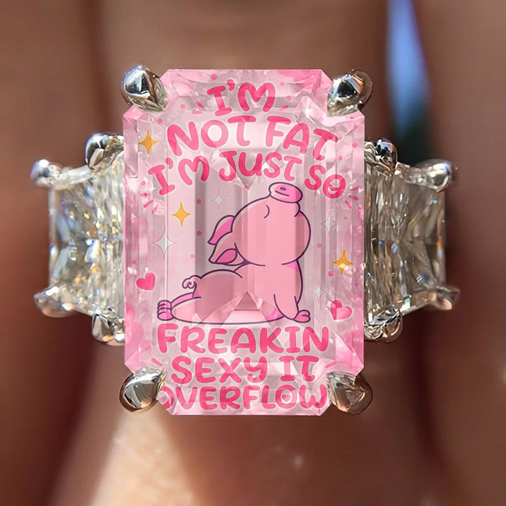 Pink Pig Square Ring