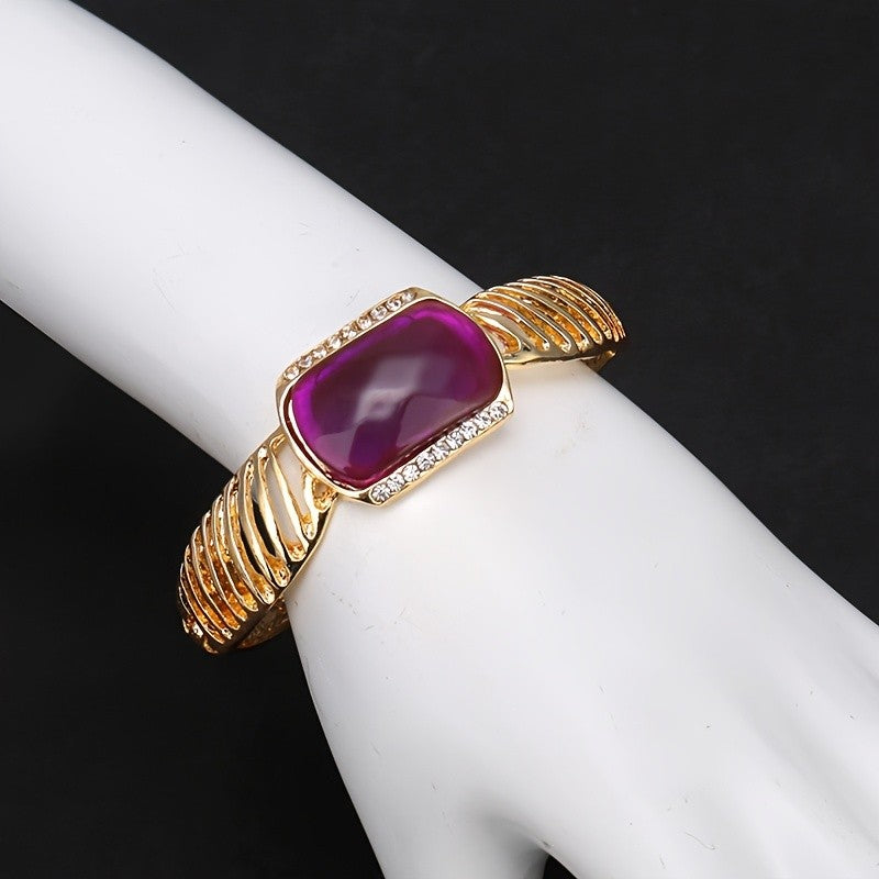 Purple Stone Statement Jewelry Set