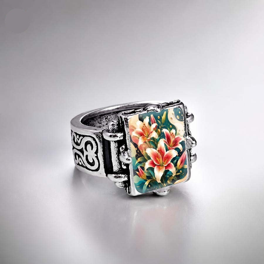 Lily Floral Ornate Ring