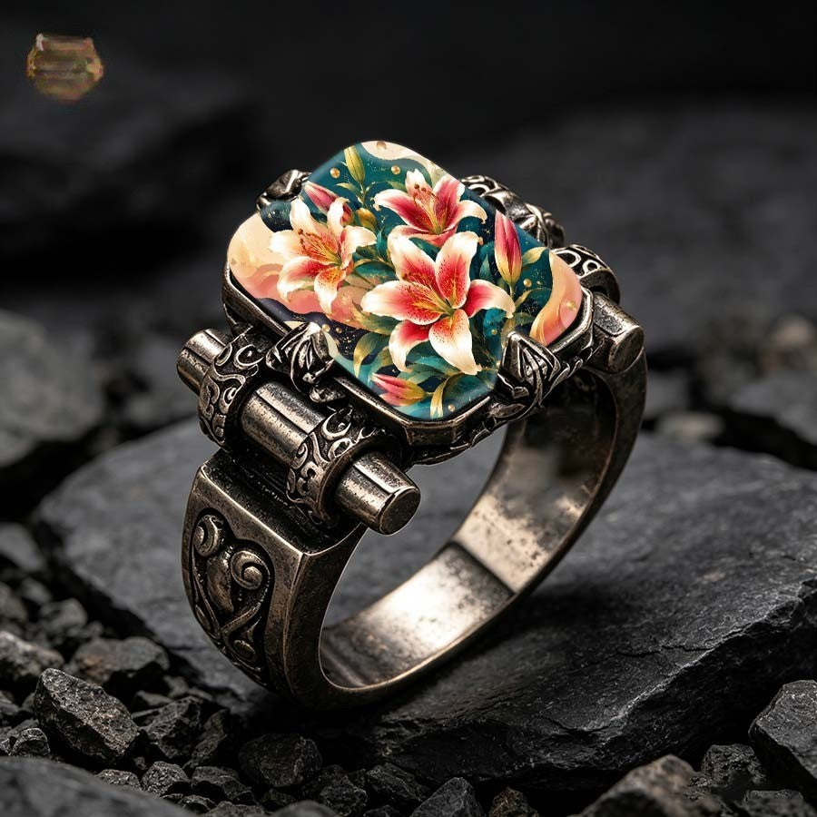 Lily Floral Ornate Ring