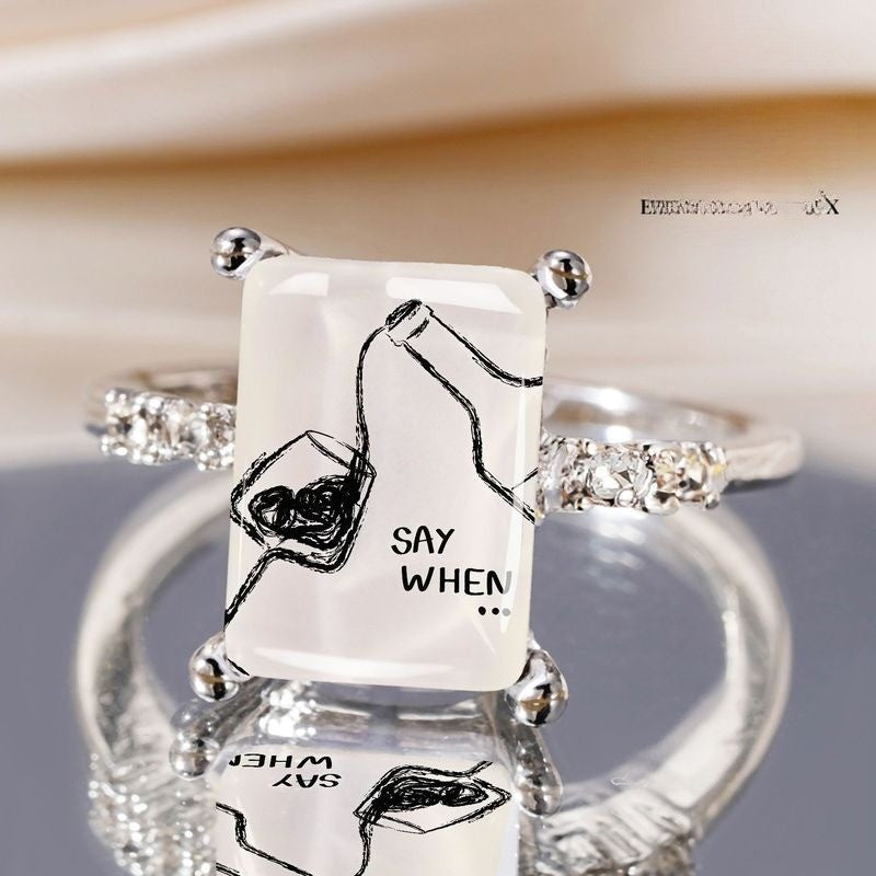 Say When Wine Glass Ring