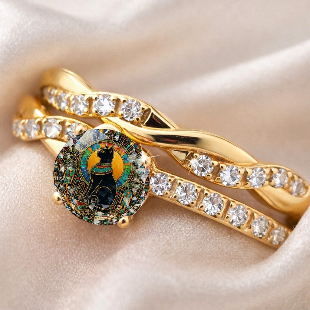 Egyptian Cat Twisted Ring