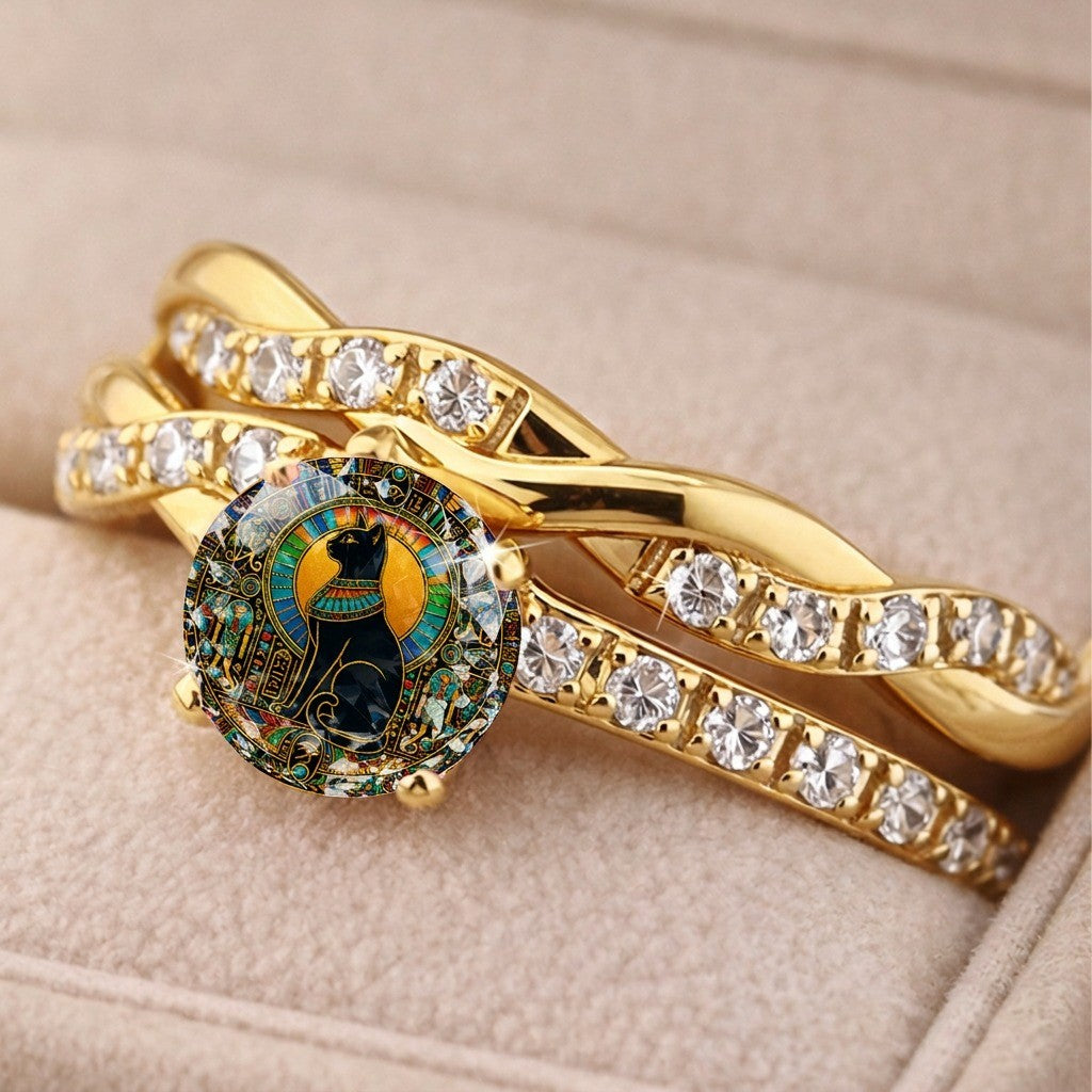 Egyptian Cat Twisted Ring