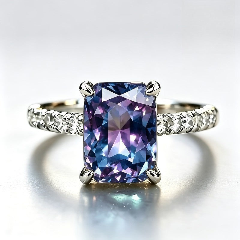 Iridescent Rectangular Stone Ring
