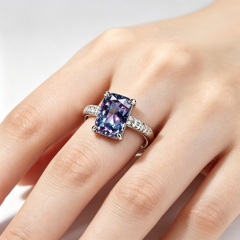 Iridescent Rectangular Stone Ring