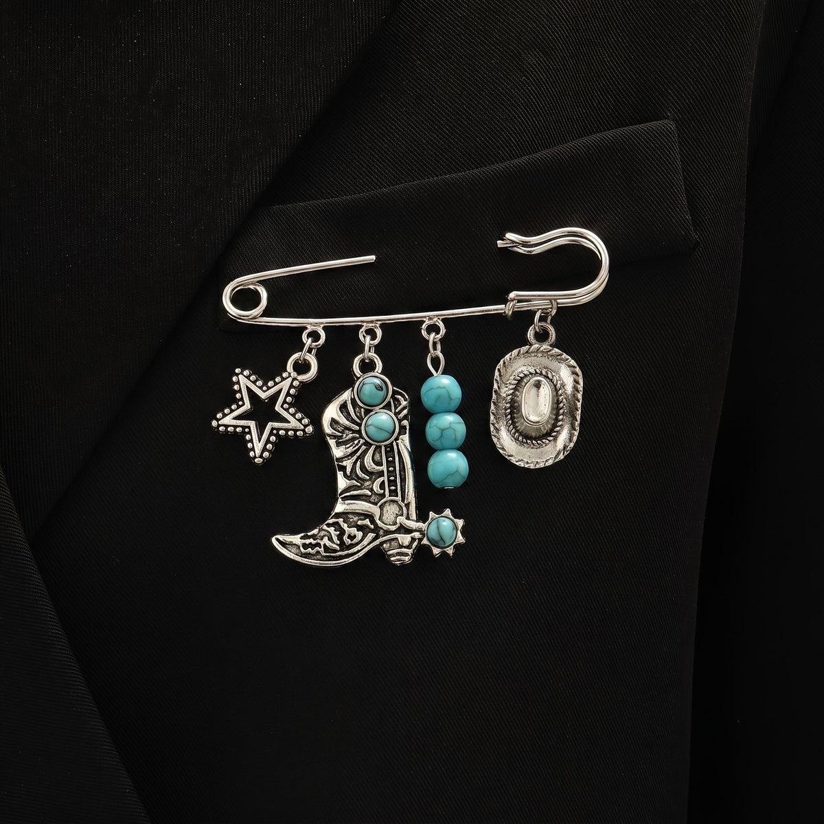 Western Charm Safety Pin Pendant