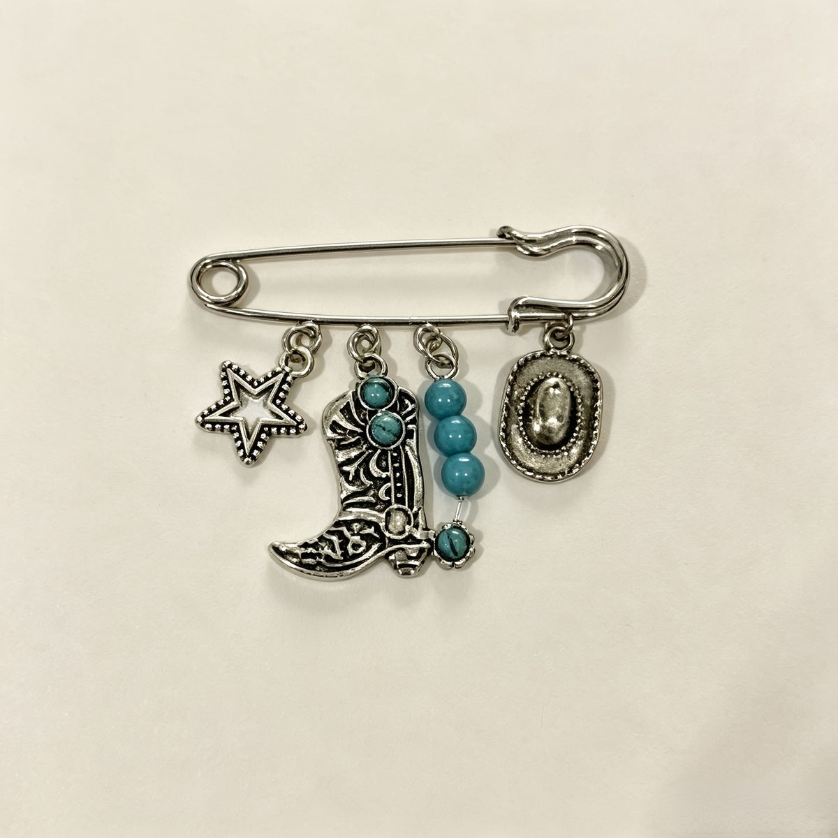 Western Charm Safety Pin Pendant