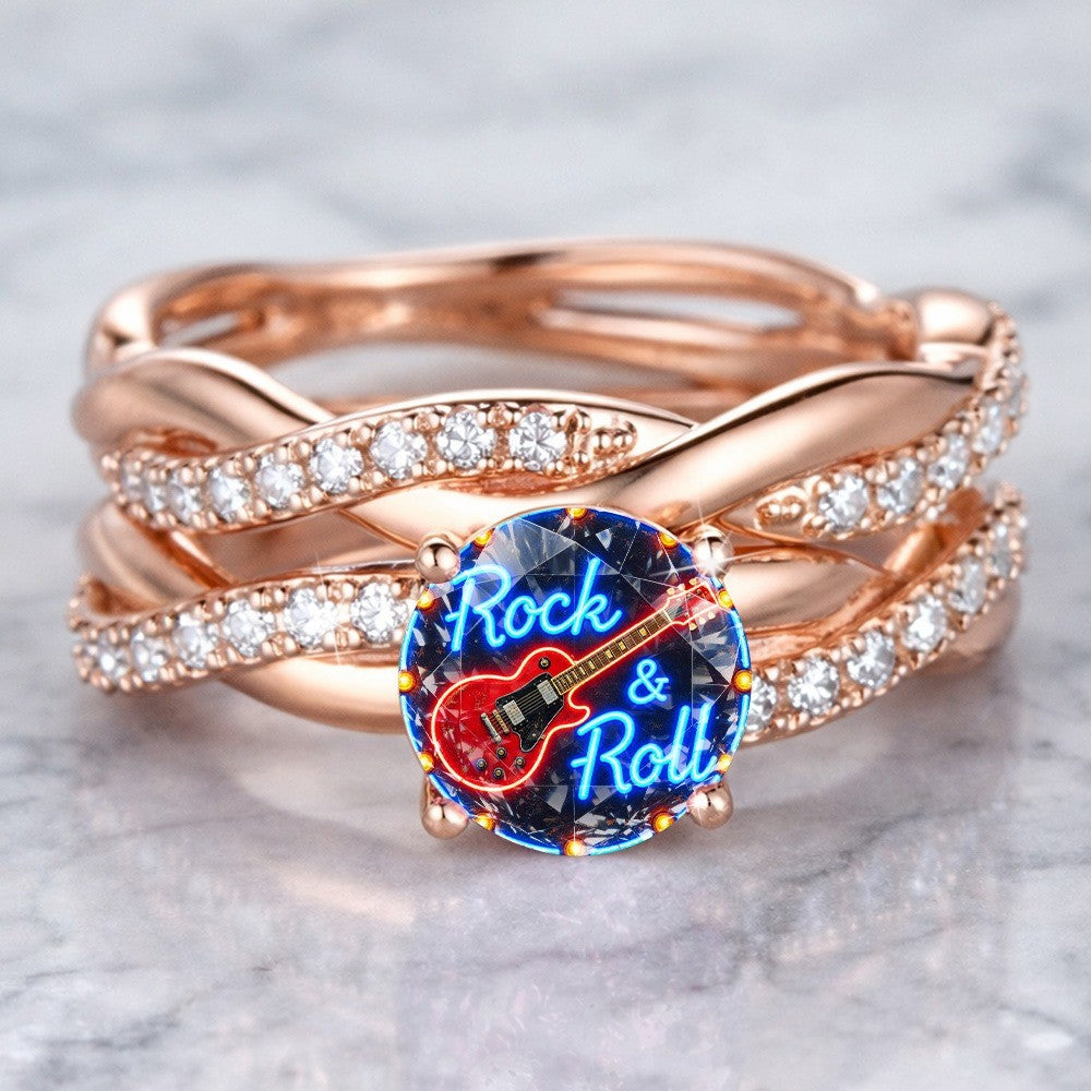 Neon Guitar Statement Ring