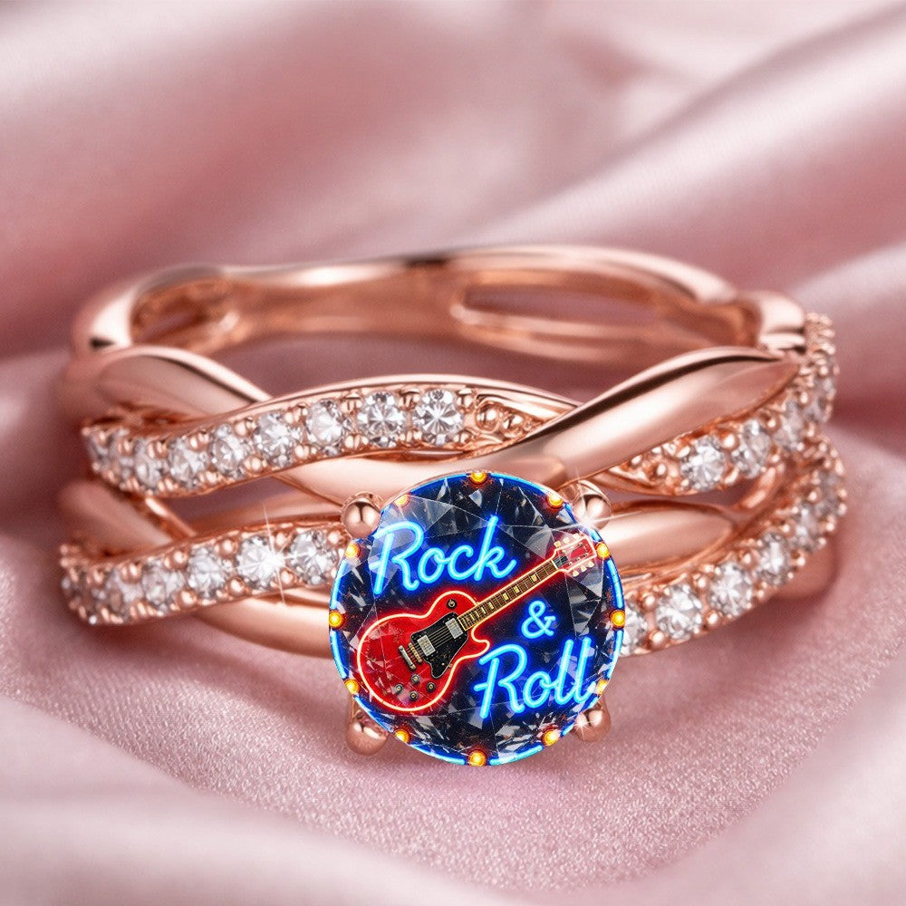 Neon Guitar Statement Ring