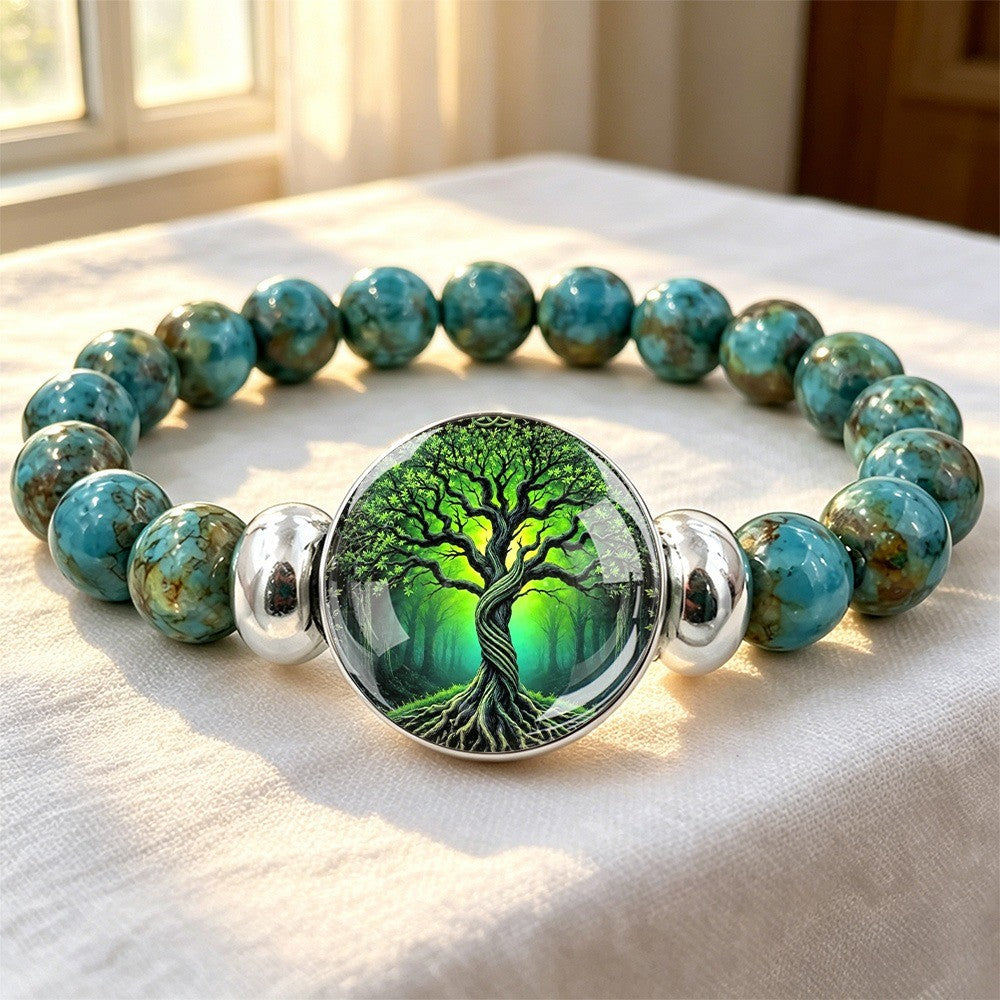 Twisted Tree Glass Cabochon Bracelet