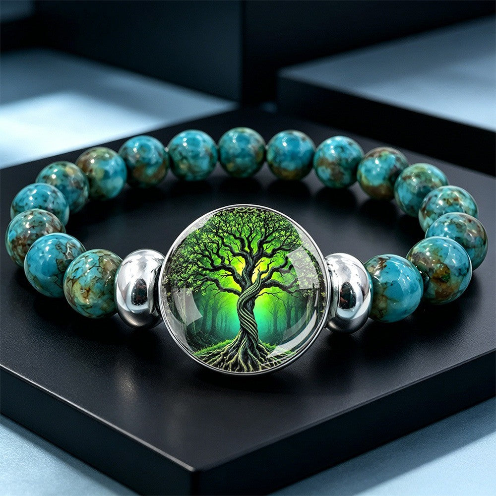 Twisted Tree Glass Cabochon Bracelet