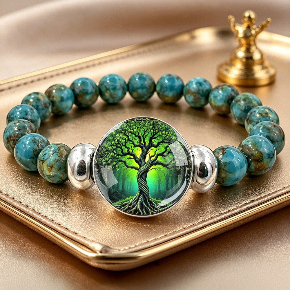 Twisted Tree Glass Cabochon Bracelet