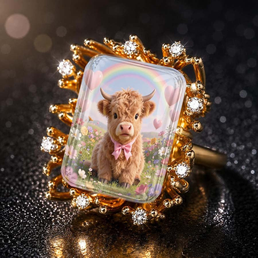 Highland Cow Square Ring