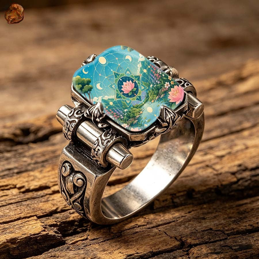 Celestial Lotus Pond Square Ring