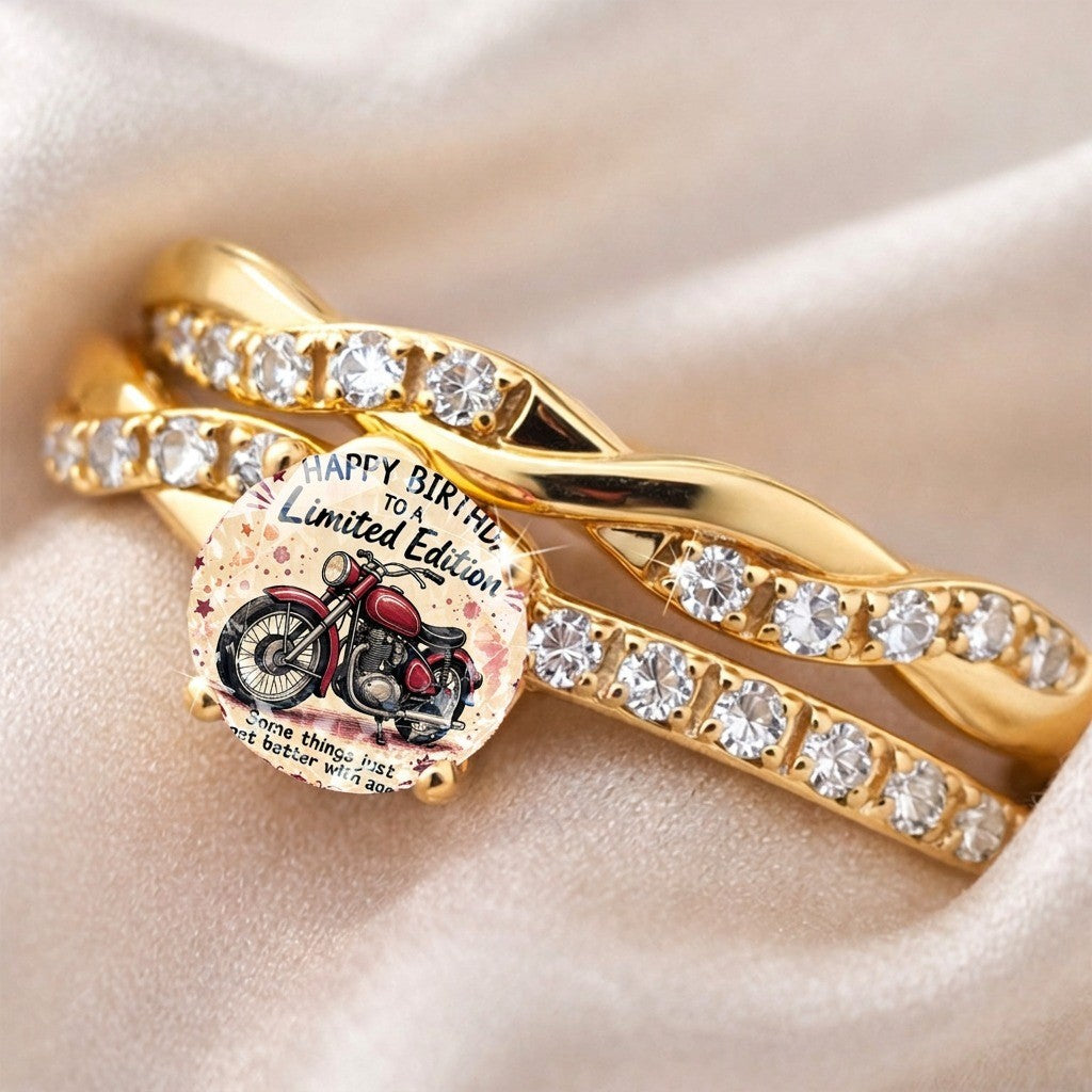 Twisted Crystal Motorcycle Ring