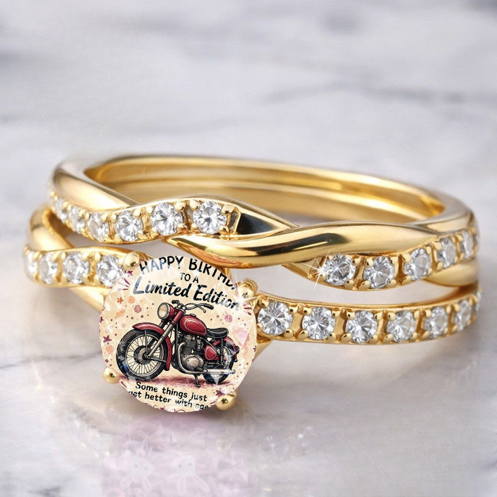 Twisted Crystal Motorcycle Ring
