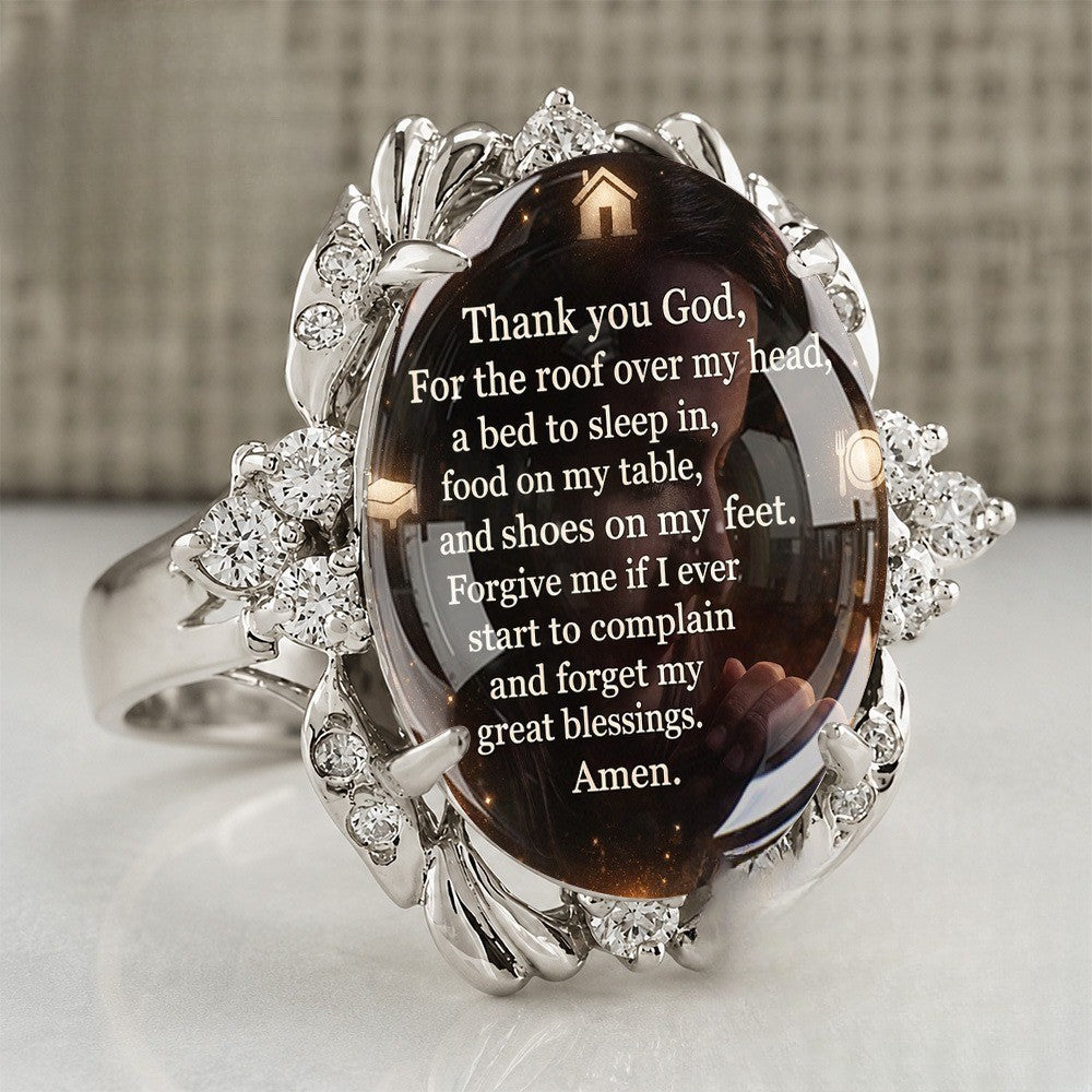 Prayer Blessings Oval Ring
