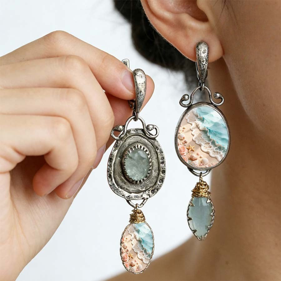 Beach Wave Asymmetrical Earrings
