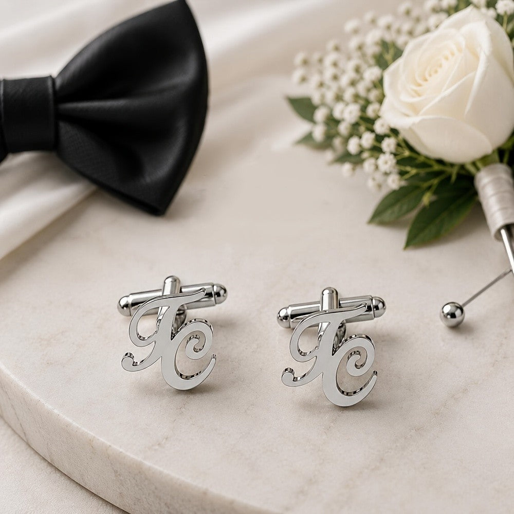 Cursive Initial Cufflinks