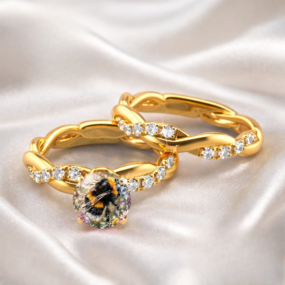 Bumblebee Crystal Twist Ring