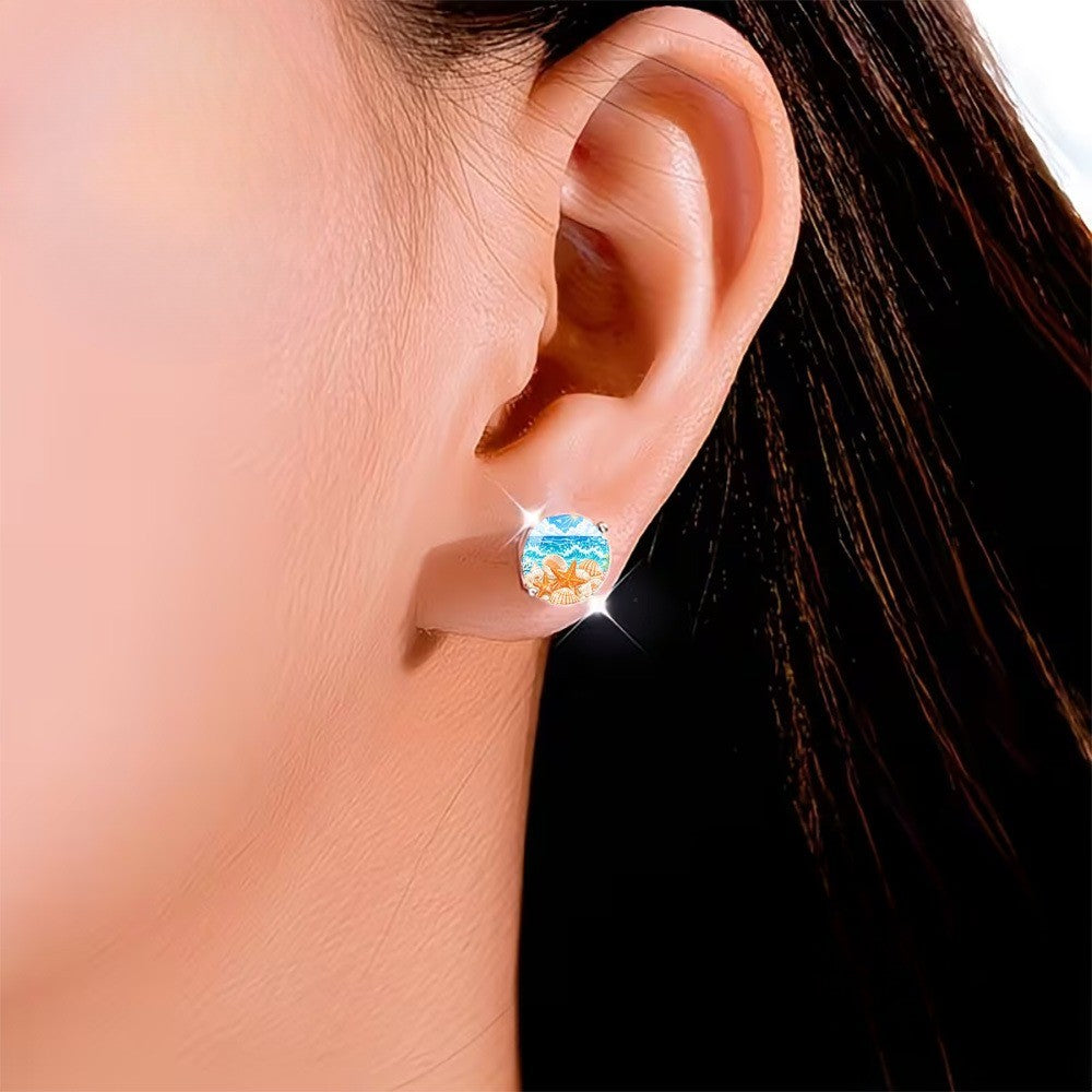 Seashell & Starfish Stud Earrings
