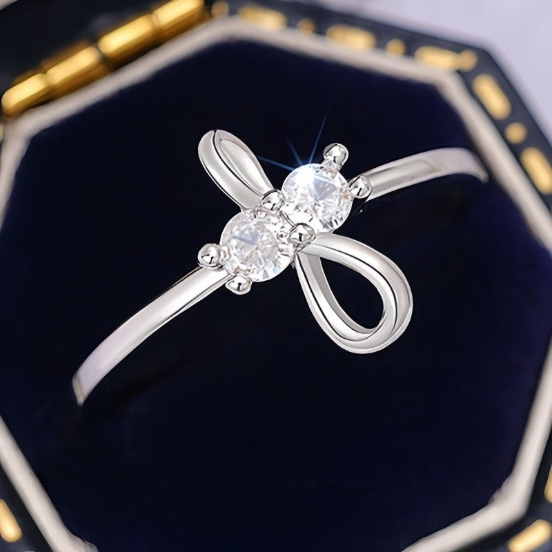 Bow Knot Zircon Ring