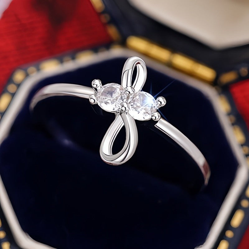 Bow Knot Zircon Ring