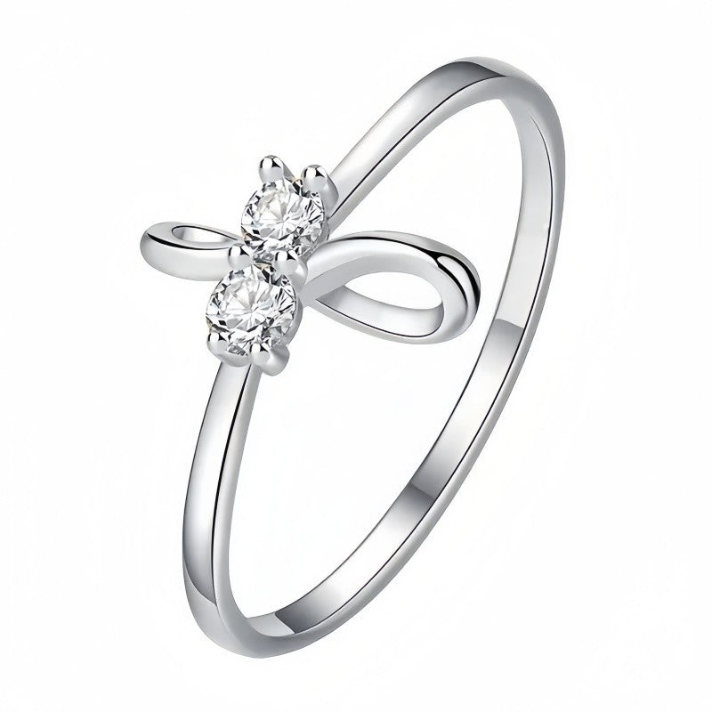 Bow Knot Zircon Ring
