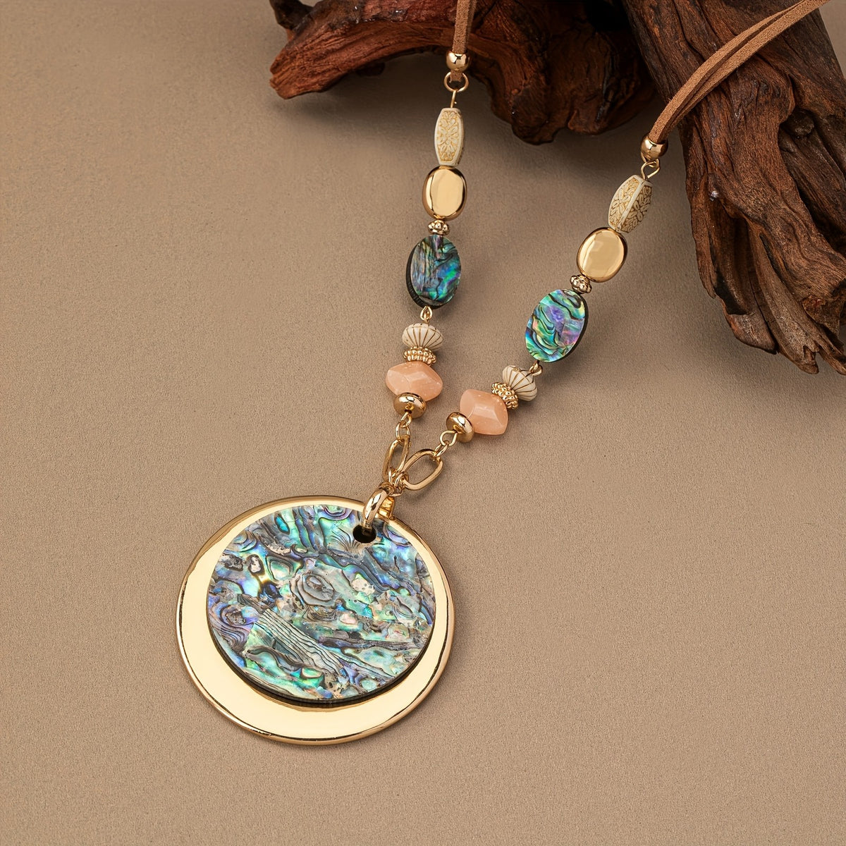 Abalone Shell Disc Necklace