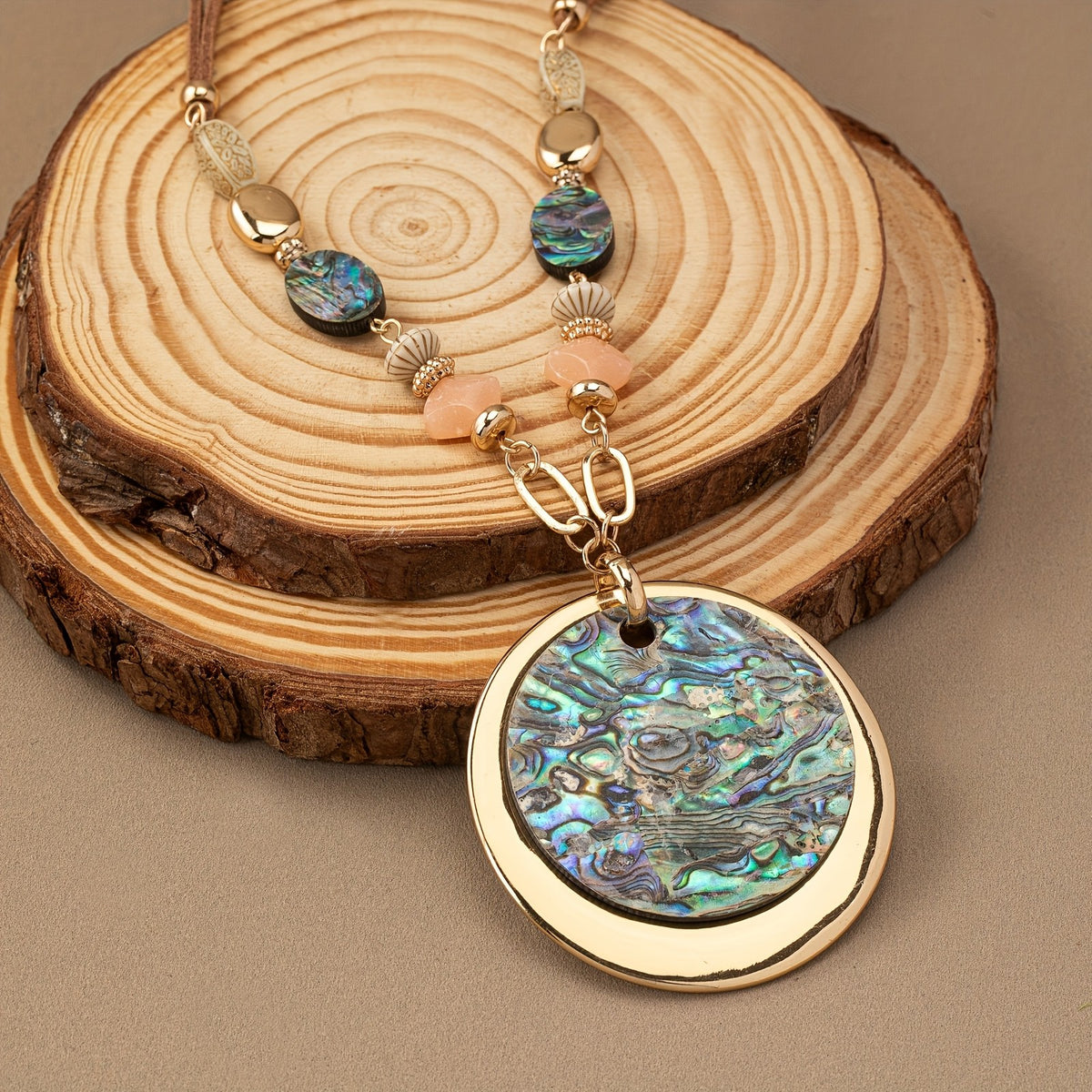 Abalone Shell Disc Necklace