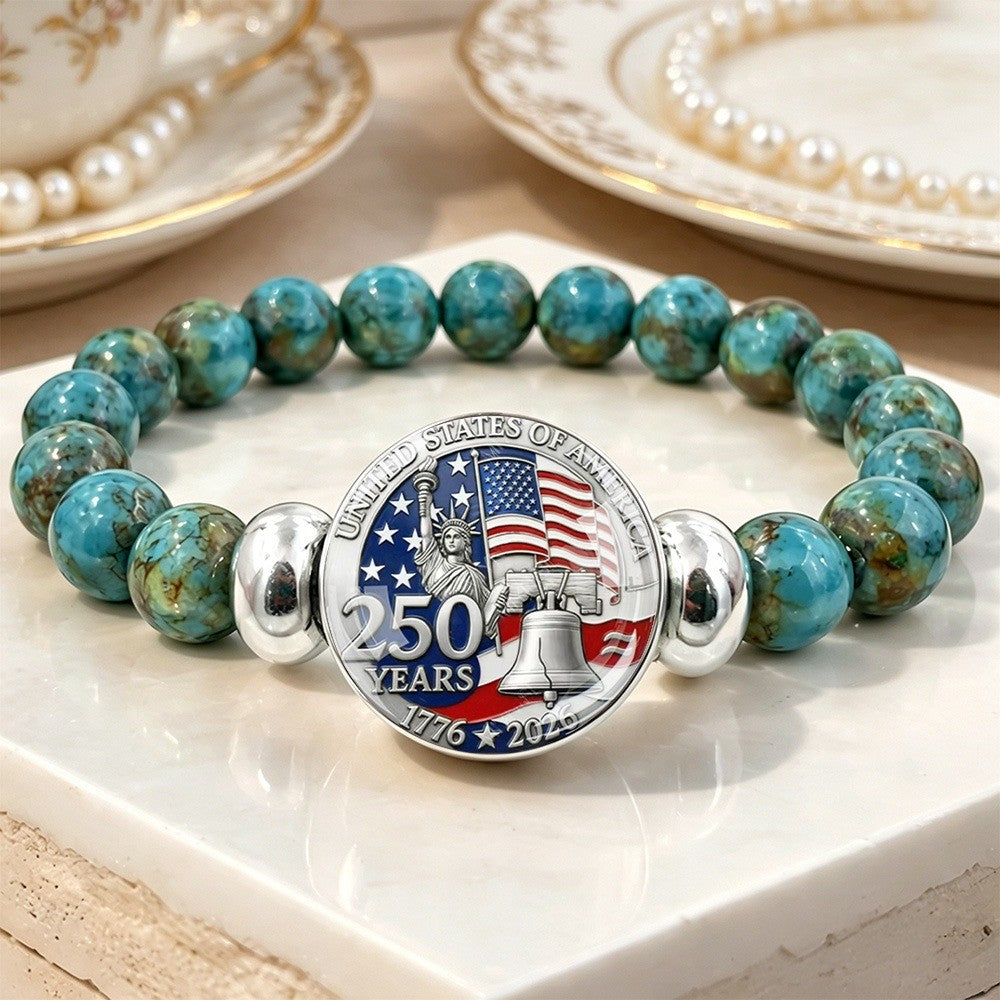 Patriotic Commemorative Bead Bracelet