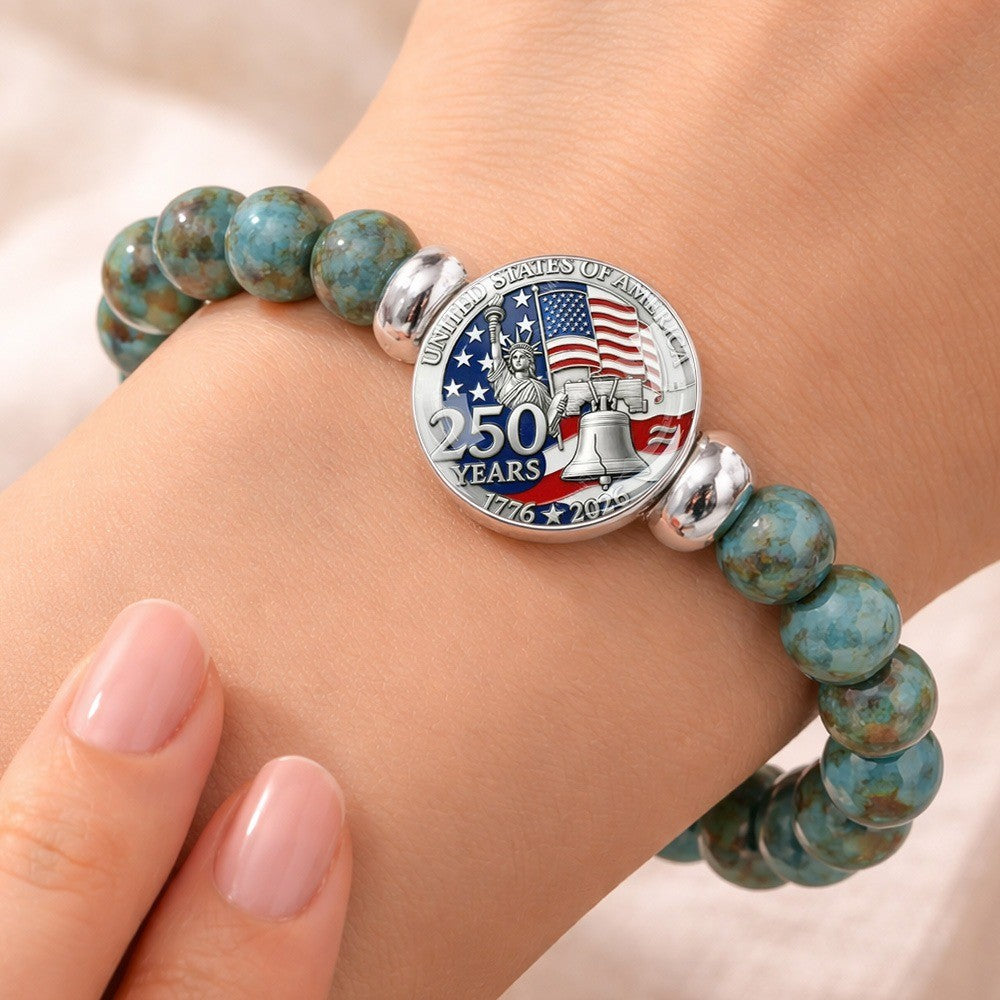 Patriotic Commemorative Bead Bracelet