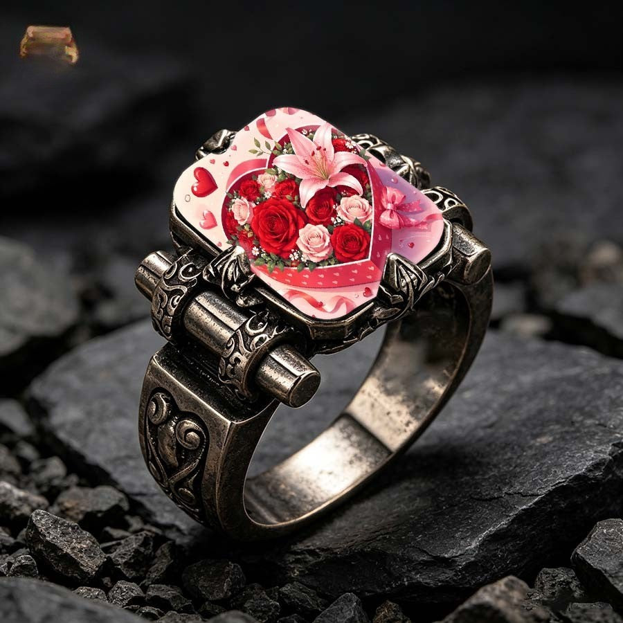 Floral Bouquet Heart Ring