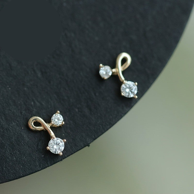 Crystal Ribbon Stud Earrings