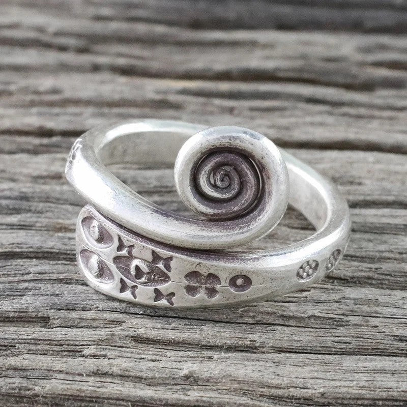 Engraved Spiral Wrap Ring
