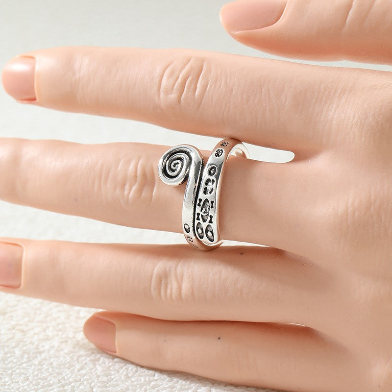 Engraved Spiral Wrap Ring