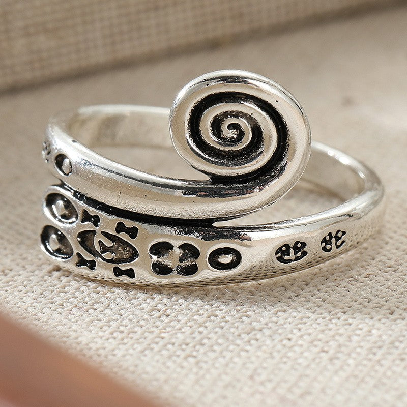 Engraved Spiral Wrap Ring