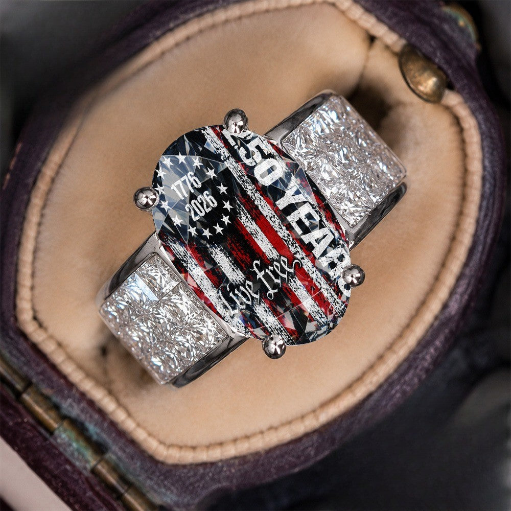 Live Free Oval Statement Ring