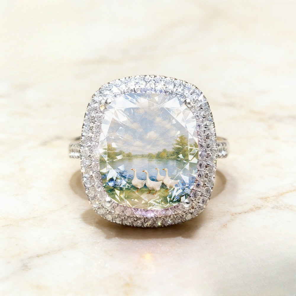 Lakeside Geese Statement Ring