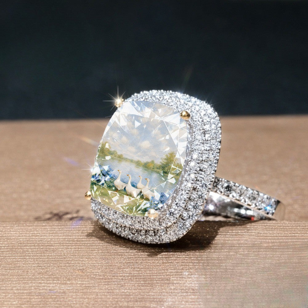 Lakeside Geese Statement Ring