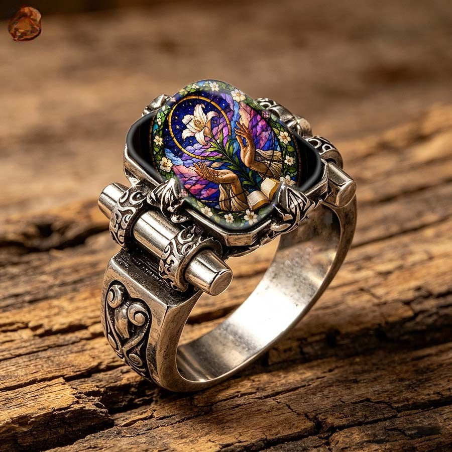Stained Glass Lily Ring