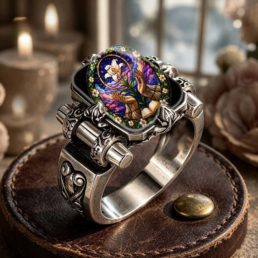 Stained Glass Lily Ring