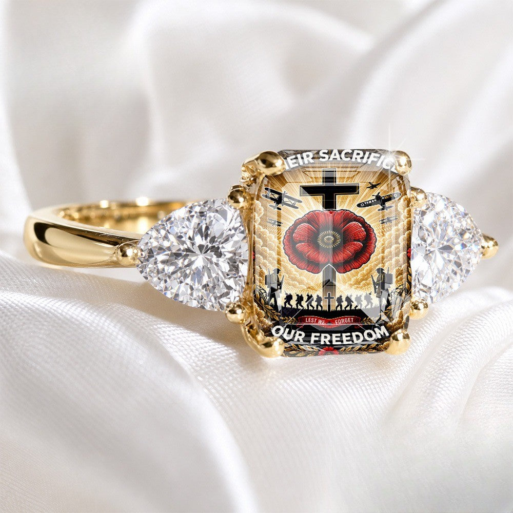 Memorial Poppy & Cross Ring