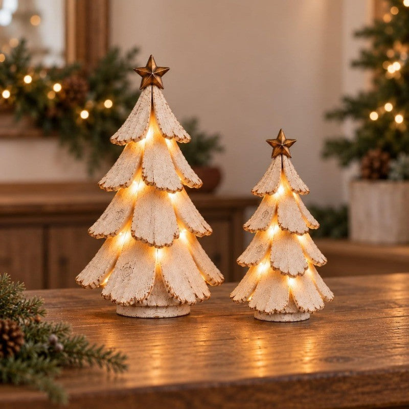 Illuminated Wood Christmas Tree