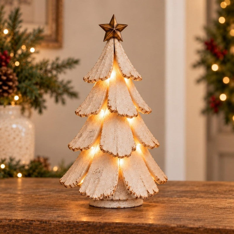 Illuminated Wood Christmas Tree
