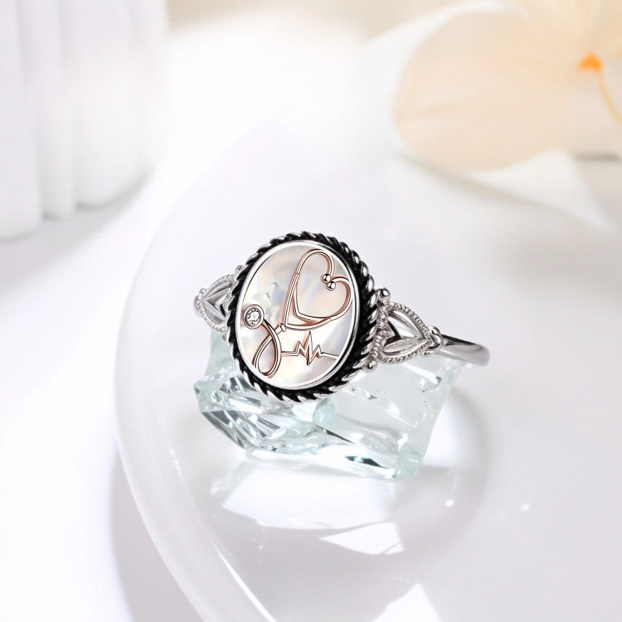 Stethoscope Heart Ring