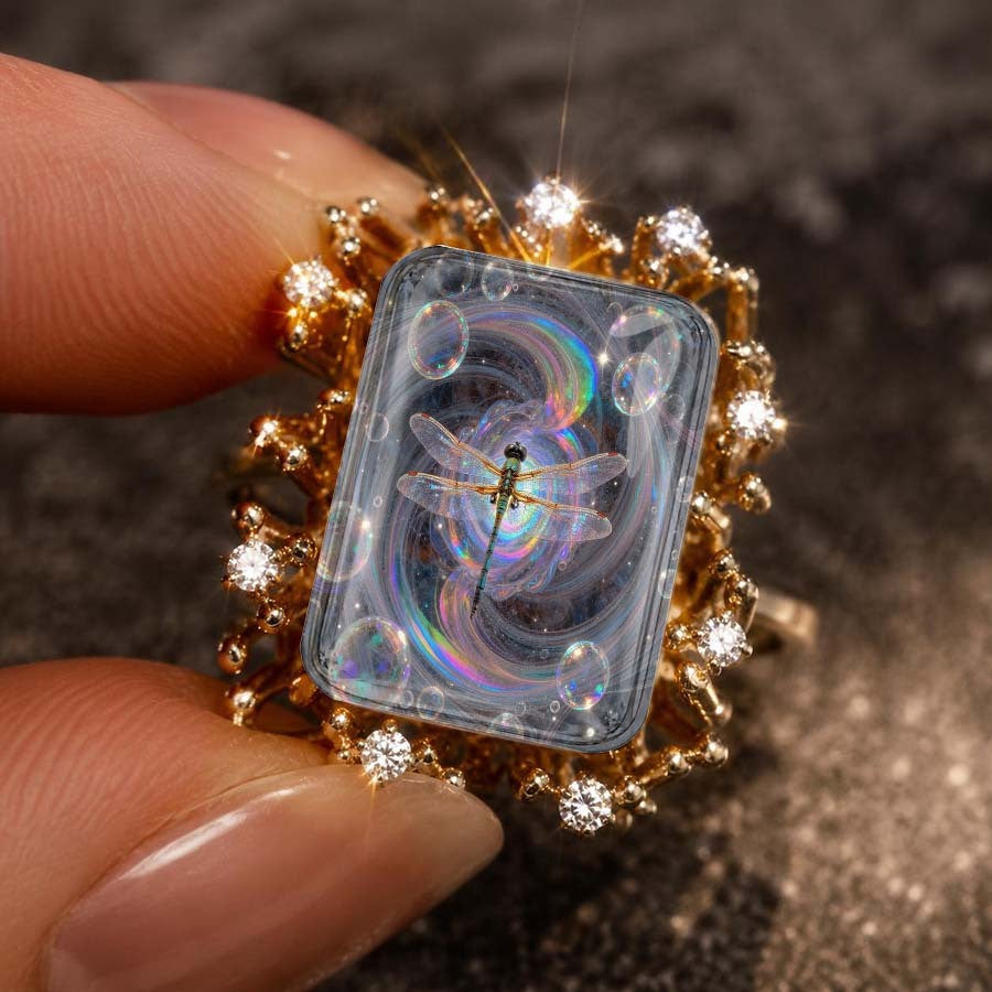 Dragonfly Vortex Square Ring