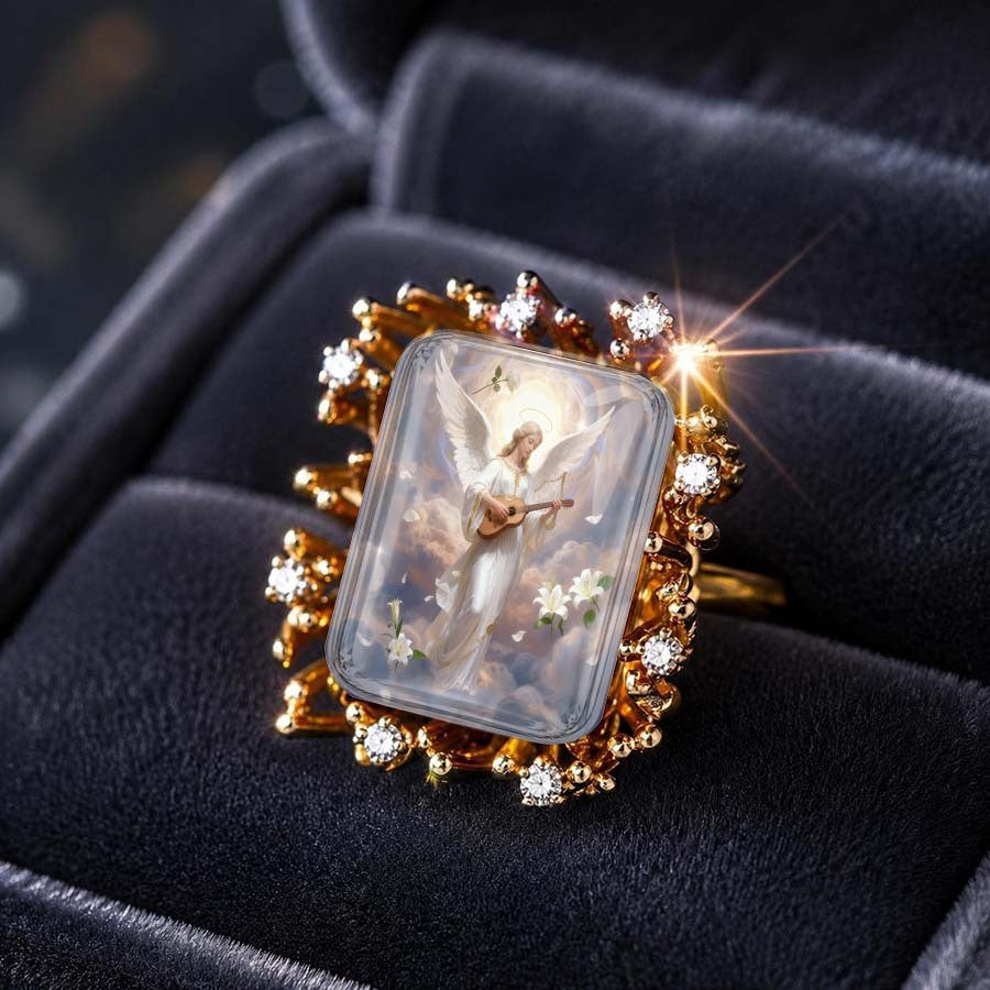 Angel Square Statement Ring