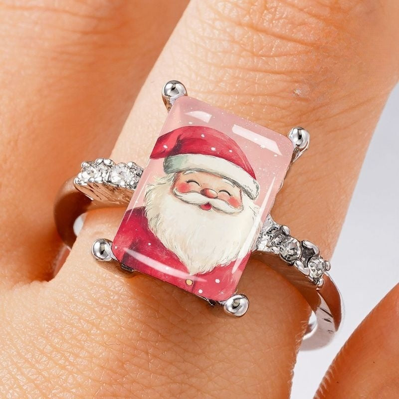 Smiling Santa Rectangle Ring