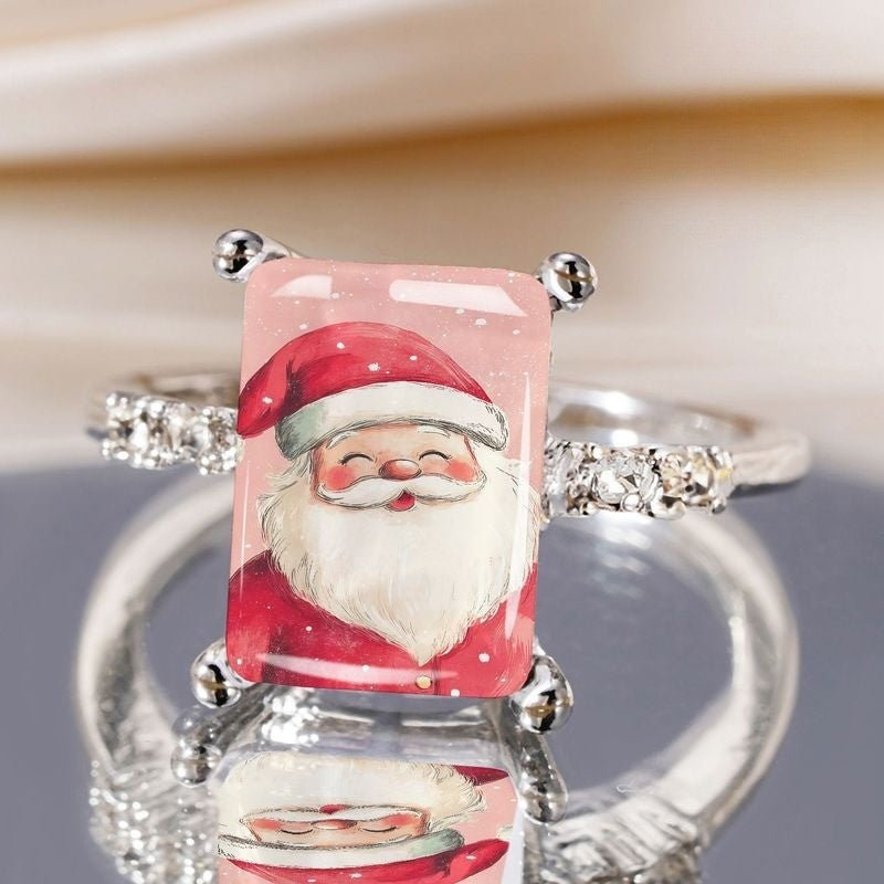 Smiling Santa Rectangle Ring